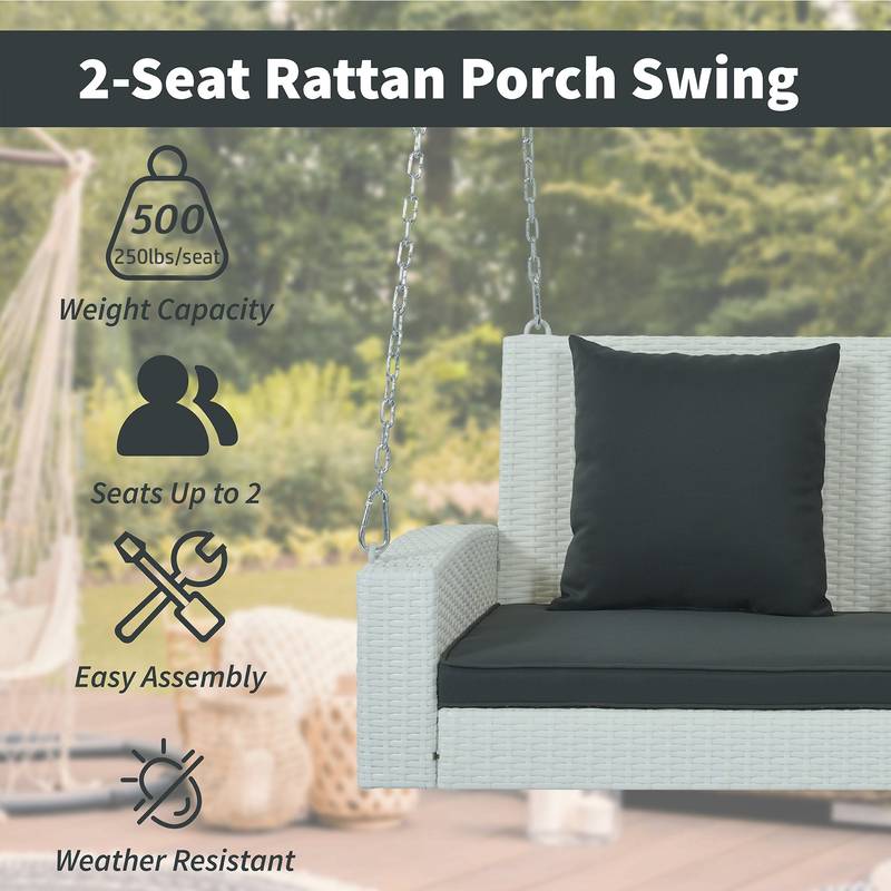 Cozy Wicker Swing for Two