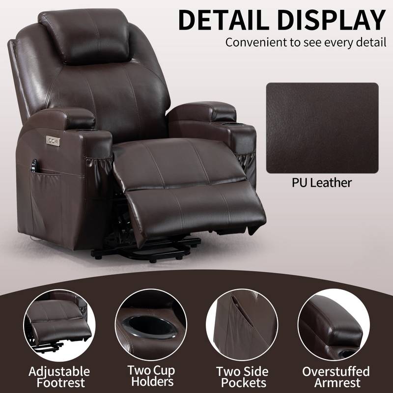Cozy Lift Recliner with Vibration Massage and Heat for Seniors