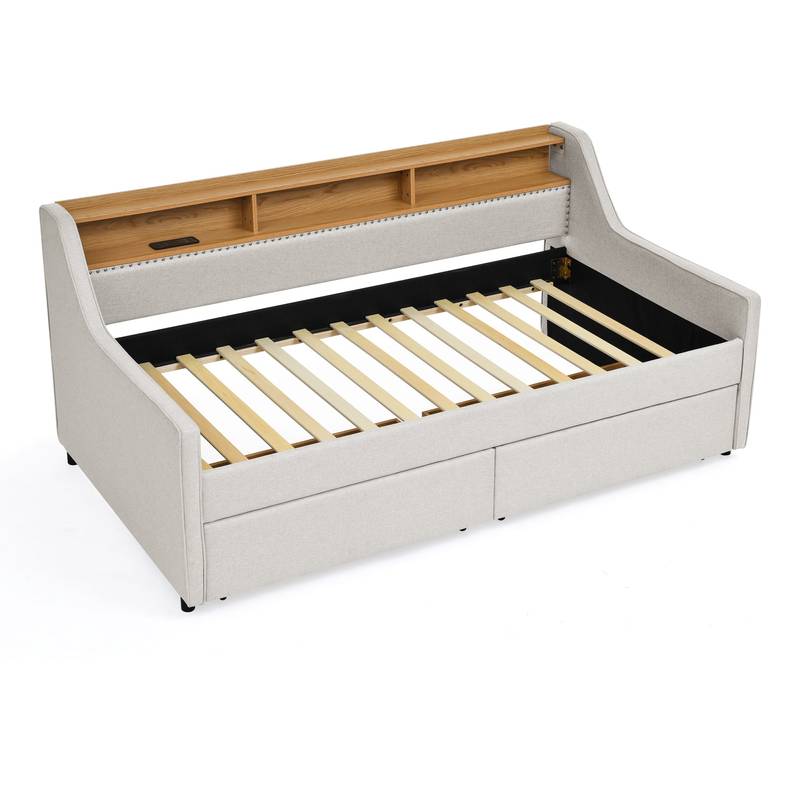 Cozy Luxe Sofa Bed with LED Lights and Storage