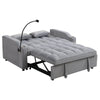 Chic Velvet Convertible Loveseat with Pullout Bed & Reclining Backrest