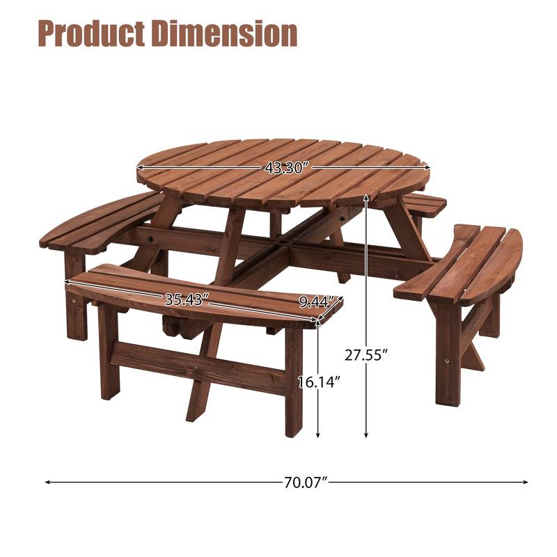 Spacious Wooden Picnic Table for Outdoor Fun