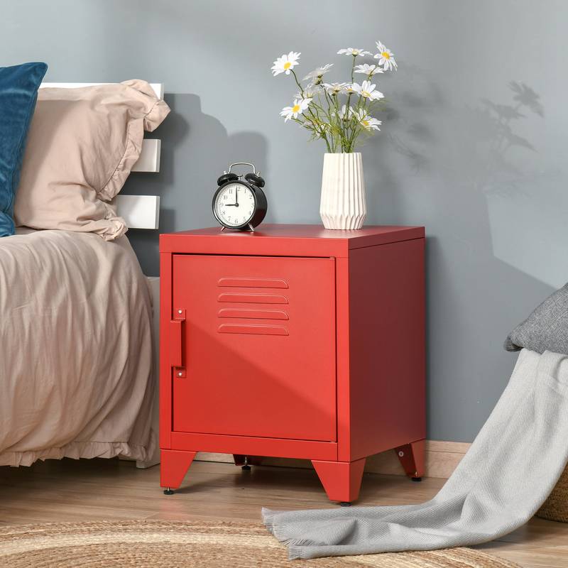 Chic Red Locker End Table