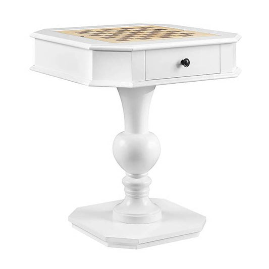 Chic White Game Table with Dual Storage