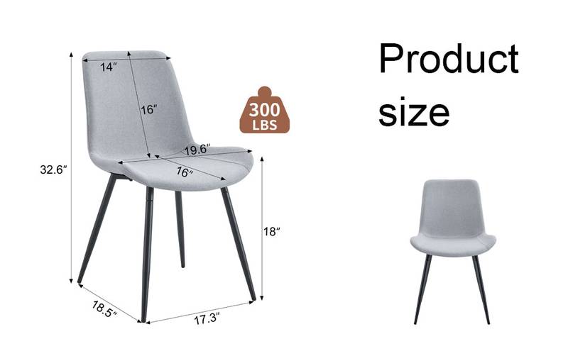 Cozy Linen-Cotton Dining Chair Set - Four Light Gray Beauties