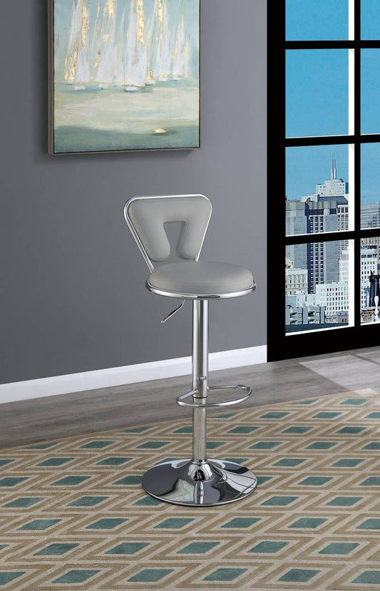 Chic Gray Adjustable Bar Stools - Set of Two