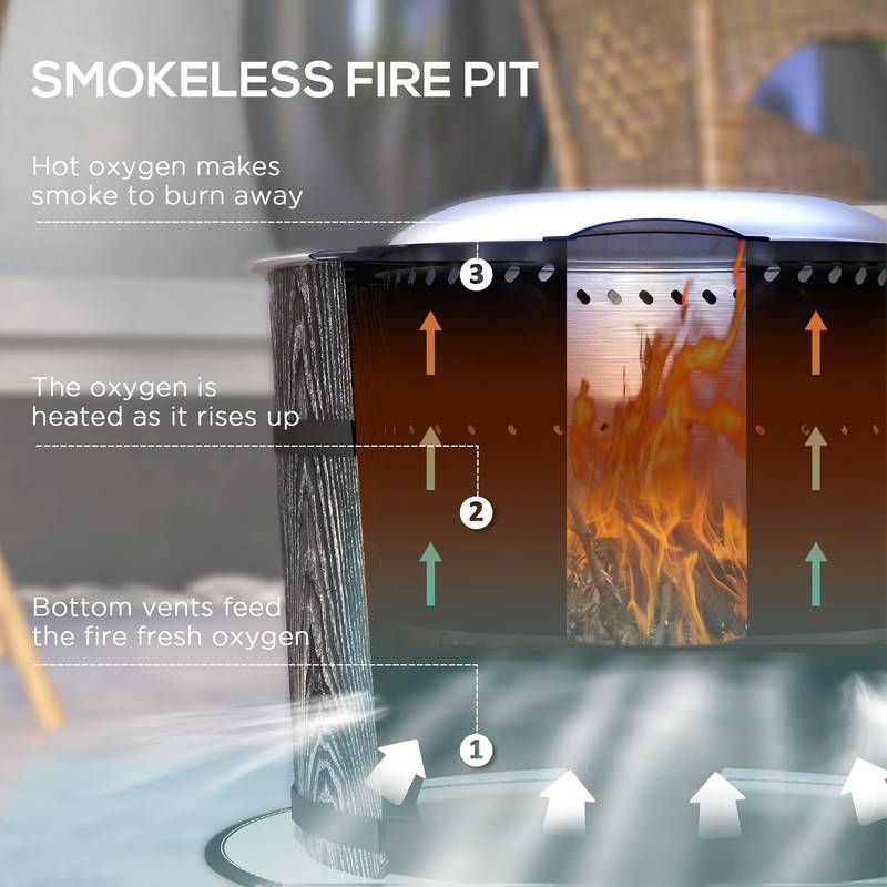 Outsunny Portable Smokeless Fire Pit - Perfect for Cozy Gatherings!