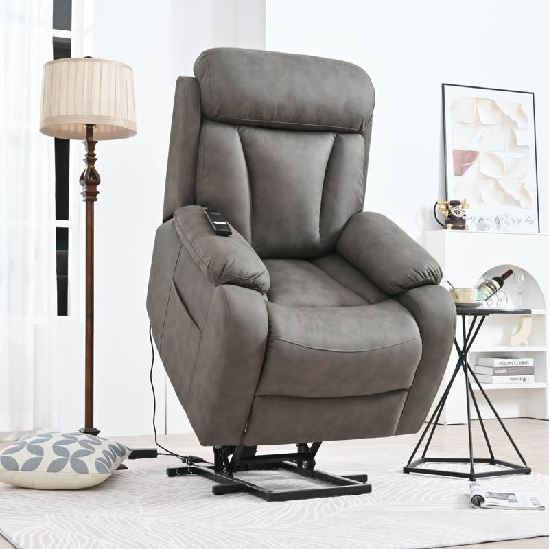 CozyLift Recliner Sofa - Comfort for Seniors in Dark Gray