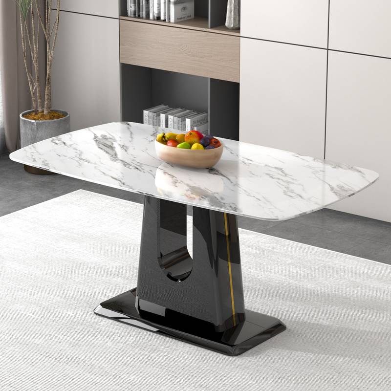 Elegant Marble-Top Dining Table