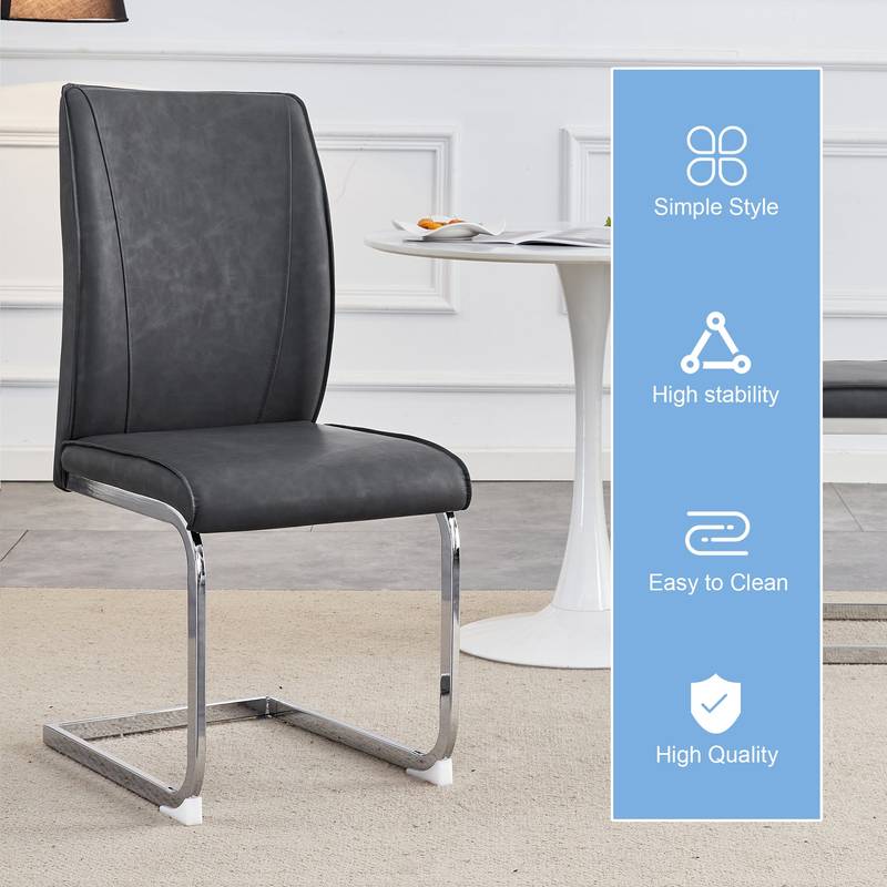 Sleek Gray Arch Dining Chairs - Set of 4