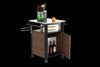 Chic Wicker Rolling Bar Cart with Stainless Steel Top