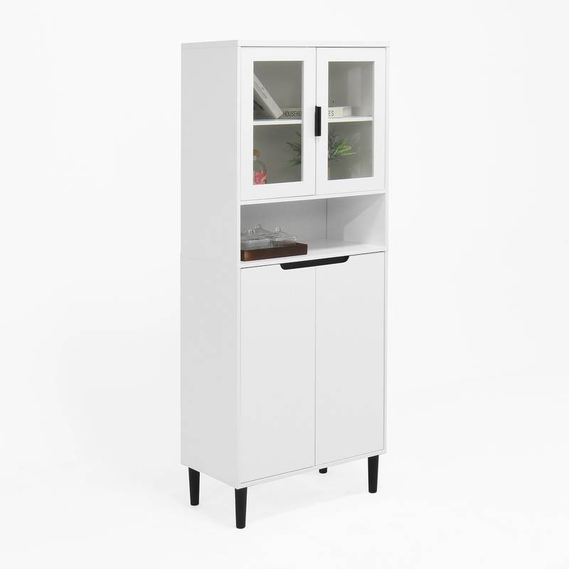 Elegant Glass-Front Storage Bookcase