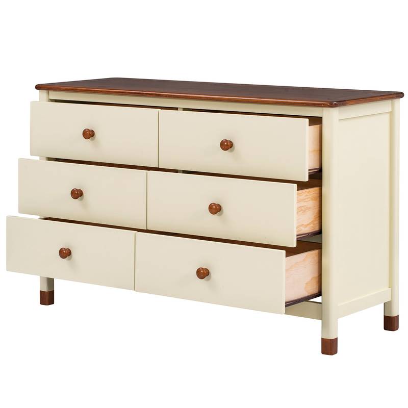 Charming Kids' Storage Dresser in Cream & Walnut