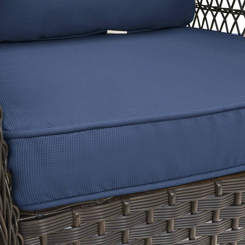 Navy Blue Wicker Rocking Patio Set