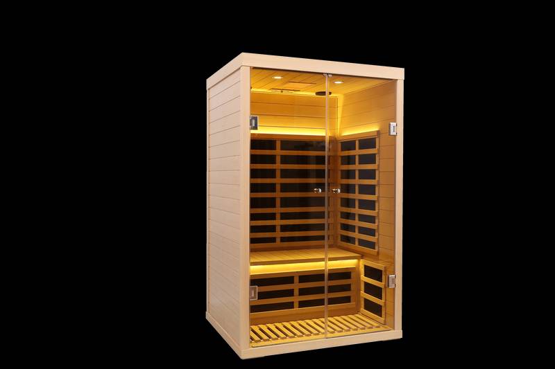 Cozy Glass Hemlock Sauna for Two