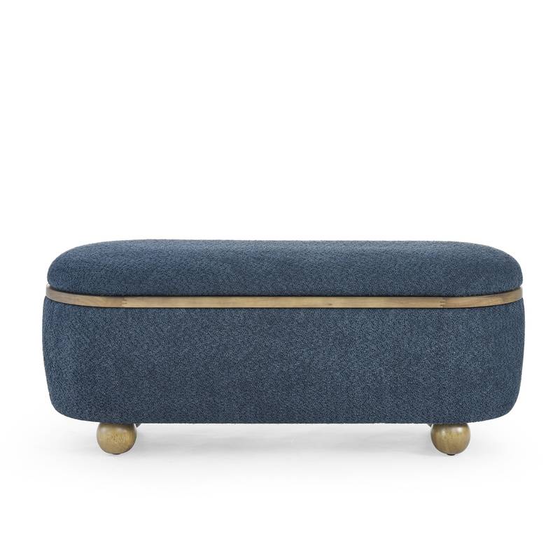 Cozy Blue Storage Ottoman Bench
