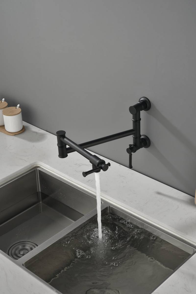 Brass Wall-Mounted Pot Filler Faucet