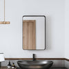 Sleek Black Wall Mirror Cabinet with Adjustable Shelves