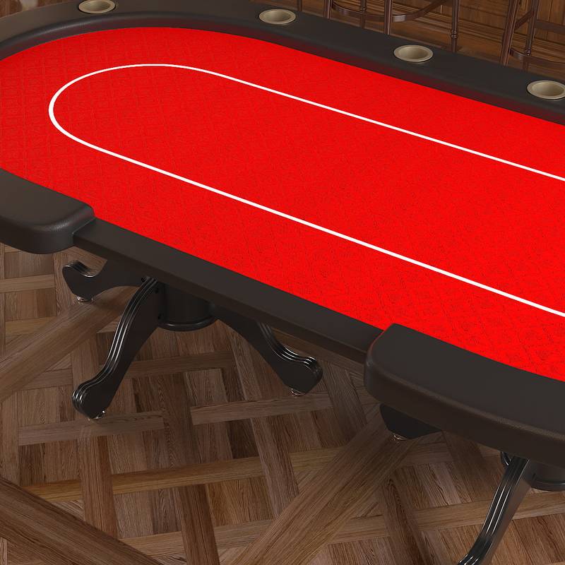 Red Aura Oval Poker Table - Stylish Casino Vibe