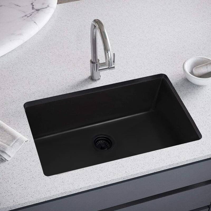 Sleek Black Undermount Kitchen Sink