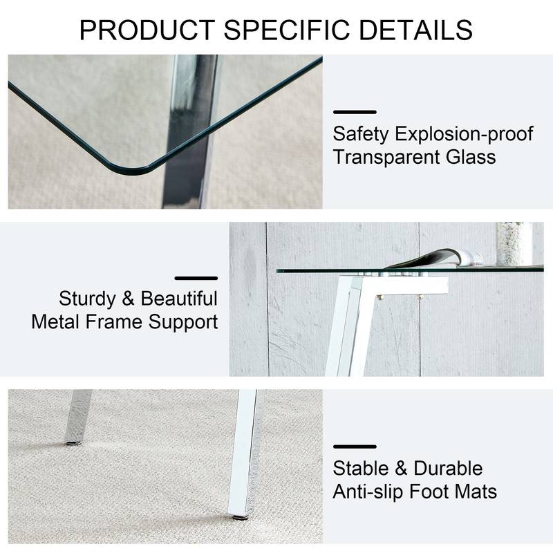 Sleek Glass & Metal Dining Table for Modern Spaces