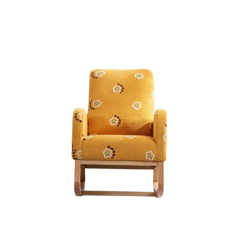 Cozy Mustard Rocker: Modern Mid-Century Accent Chair