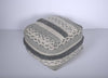 Cozy Ivory Grey Pouf