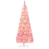 Charming Snowy Pencil Christmas Tree with Warm Lights