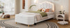Cozy Floral Twin Bed Set with LED and Storage Ottoman
