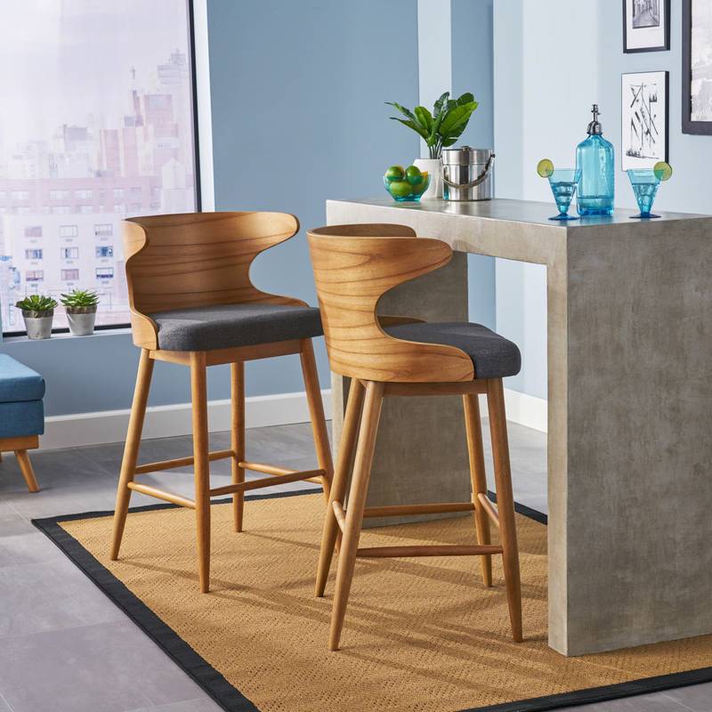 Chic Charcoal Barstool Duo
