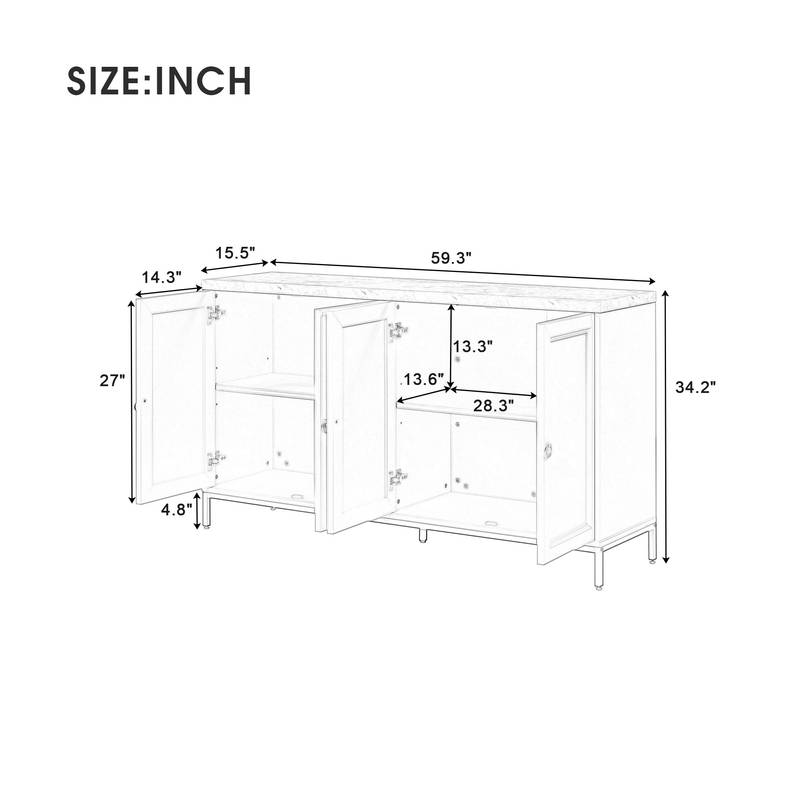 Stylish Black Sideboard with Ample Storage