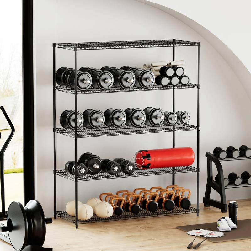 Sturdy Rolling Shelves - Heavy-Duty 5-Layer Organizer with Adjustable Feet