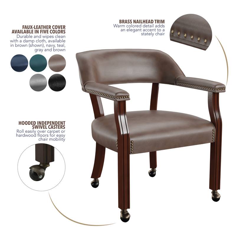 Rolling Comfort Armchair - Dark Brown