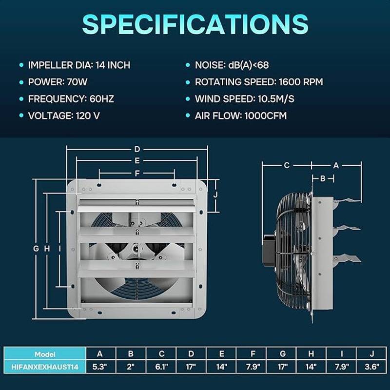 Smart Shutter Exhaust Fan - Perfect for Attics and Garages!