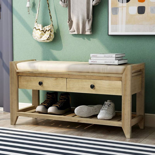 Cozy Entryway Storage Bench with Shoe Rack