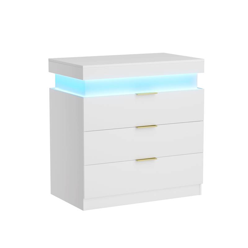 Dreamy Nightstand with Charging Hub & LED Glow