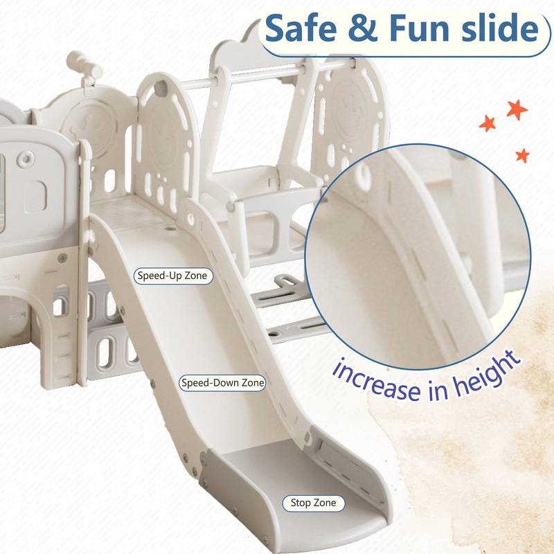 Fun Toddler Playground Slide with Swing & Hoop