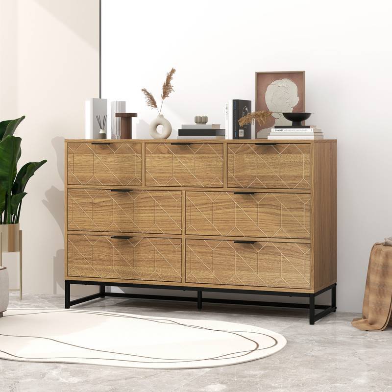 Chic Walnut 7-Drawer Dresser