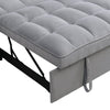 Chic Velvet Convertible Loveseat with Pullout Bed & Reclining Backrest