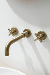 Elegant Gold Wall-Mounted Bathroom Faucet