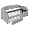 Cozy Gray Upholstered Twin Daybed with Hidden Storage