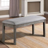 Chic Gray Padded Dining Bench
