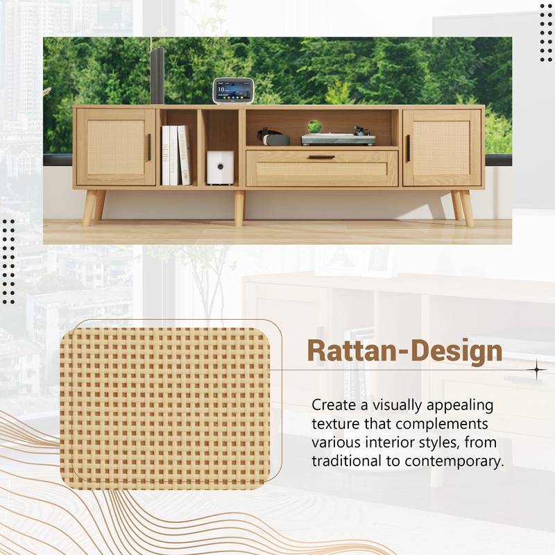 Rattan Chic TV Stand: Stylish Console for Any Room