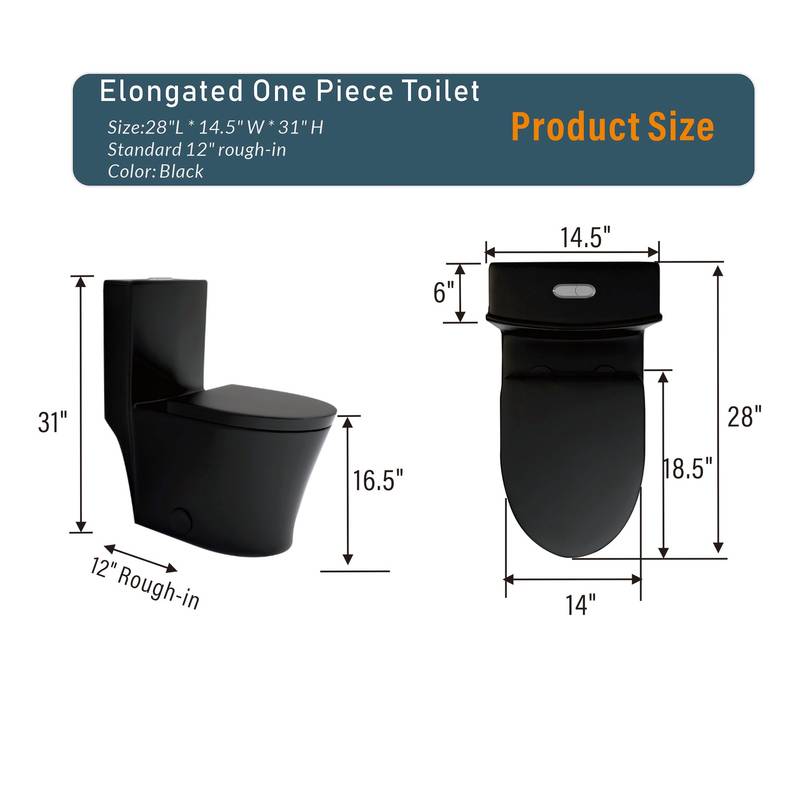 Sleek Black Eco-Friendly Toilet