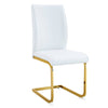 Chic White Arch Dining Chairs - Set of Two with Gold Legs