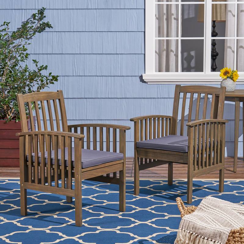 Cozy Acacia Dining Chair Duo