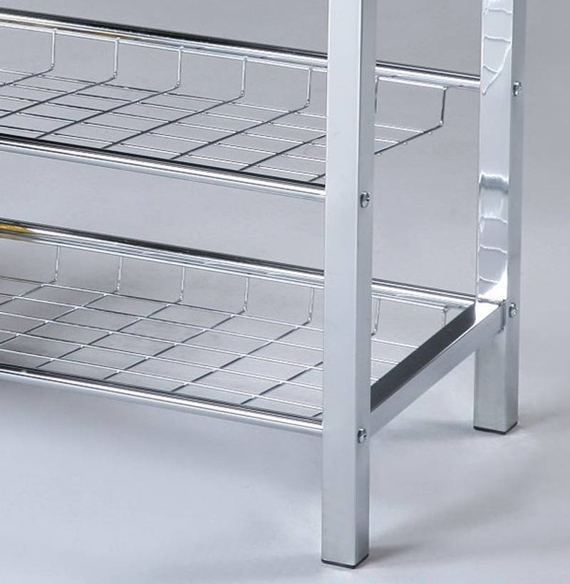 Chic Metal Shoe Bench with Luxe Black Seat