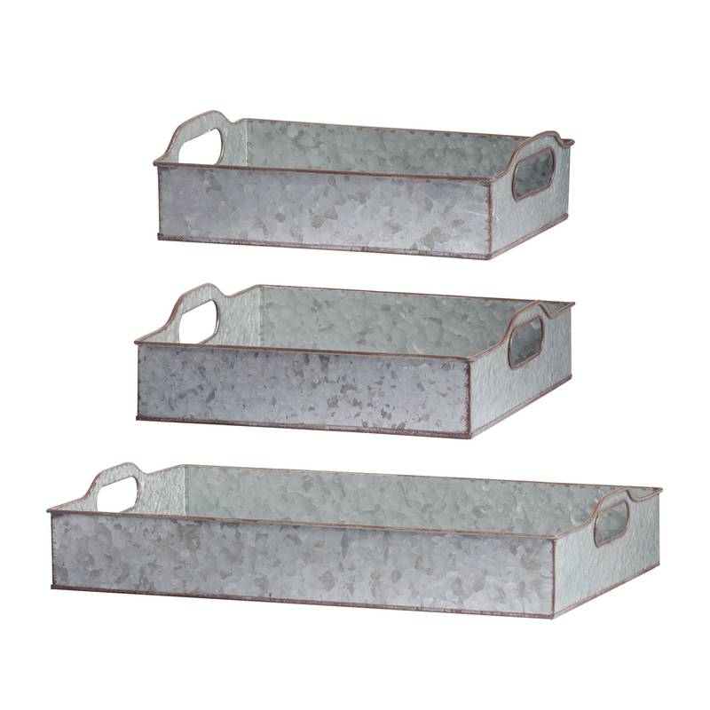 Chic Gray Nesting Trays Set