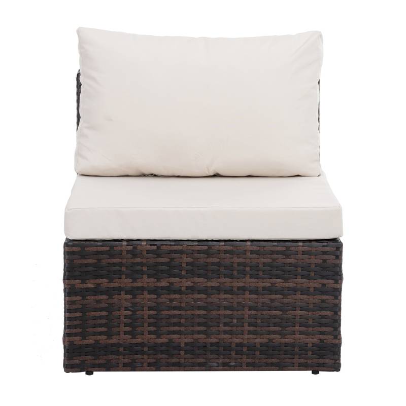 Chic Outdoor Wicker Lounge Set with Glass Table