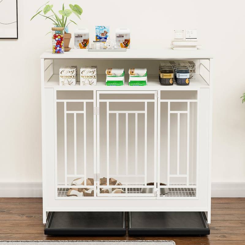 Stylish Wooden Dog Crate with Storage for Large Dogs