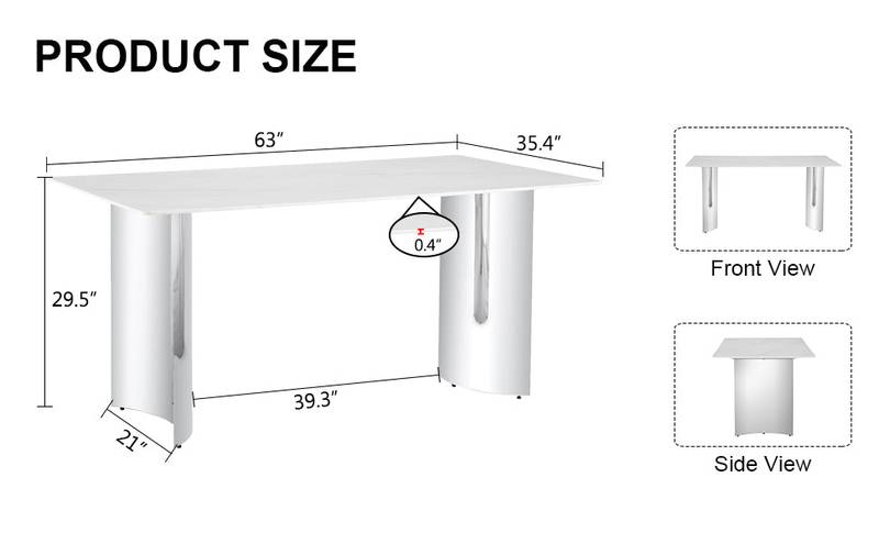 Sleek Marble-Design Dining Table